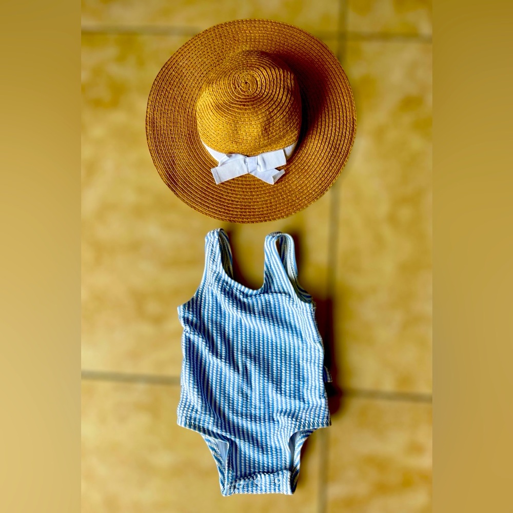 Bathing Suit & Hat Infant Set